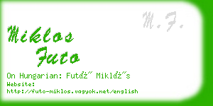 miklos futo business card