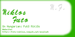 miklos futo business card